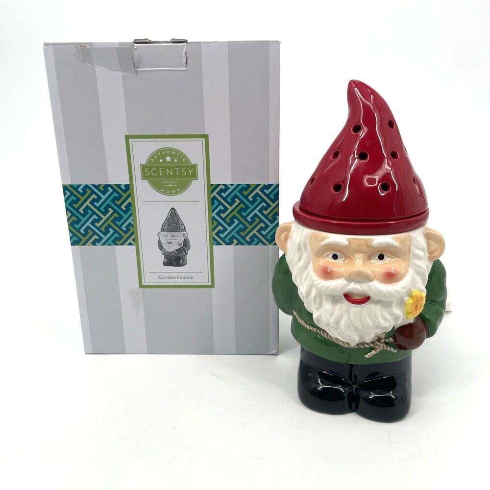 Scentsy Garden Gnome Full Size Wax Warmer of the Month 2017 Retired Box *FLAW